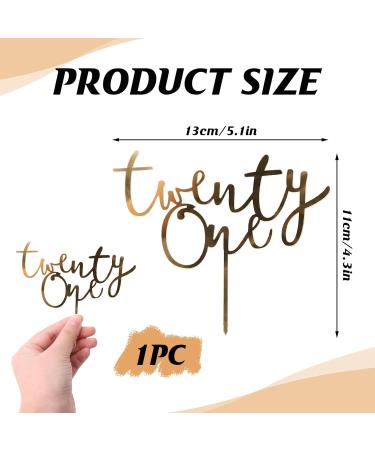 Acrylic Twenty One Cake Topper Gold Happy 21st Birthday Cake Toppers Decorations for Him Her 21st Anniversary Party Decorations Supplies - Buy Online on GoSupps.com