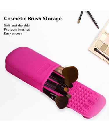 Silicone Makeup Brush Cleaning Mat Multifunctional Easy Clean Suction Cup Tools Storage Cosmetic Brush Cleaning Mat for Grease Removal - Buy Online on GoSupps.com