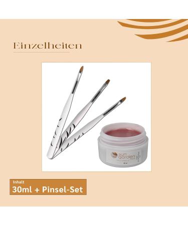 Sun Garden Nails UV Builder Gel Cover 30ml & 3-Piece Brush Set - Premium Nail Art Supplies for Professional Results - Buy Online on GoSupps.com