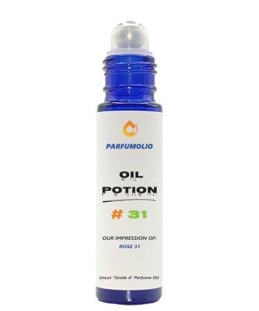 Oil Potion # 31 Inspired by Rose 31 Unisex Uncut Grade A Fragrance Body Oil Dupe Concentrated Long Lasting Roll-On 10ml / 0.33 oz