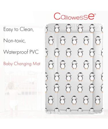 Callowesse Baby Changing Mat 79x47cm - Waterproof, Portable & Foldable - Grey Penguin Design - Buy Online on GoSupps.com