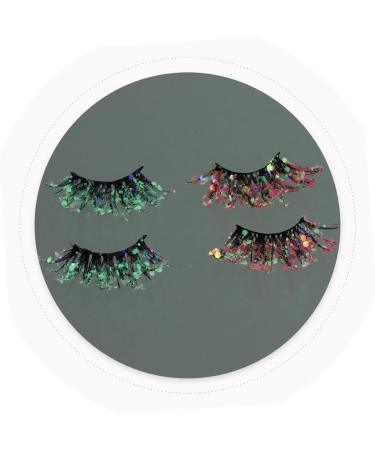 minkissy 2 Pairs Fake Eyelashes Christmas Eyelashes Colored Lash 3d False Lash Cosmetic Fake Lashes Glitter Eyelashes False Makeup Eyelashes Fake Lashes Natural Extend Fiber Miss Fluffy - Buy Online on GoSupps.com