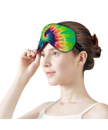 Colorful Tie Dye Sleep Mask for Women - Adjustable Eye Shades with Elastic Strap for Comfort - Buy Online on GoSupps.com