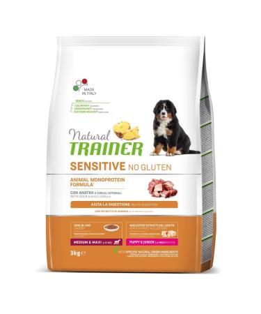 Trainer Sensitive No Gluten Puppy & Junior Medium Maxi Duck Dog 3 kg