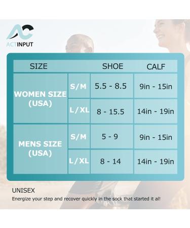 ACTINPUT Compression Socks 8 Pairs 15-20mmHg for Women & Men - Nurse Medical Running Support - Black Large/X-Large - Buy Online on GoSupps.com
