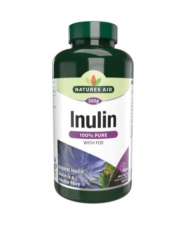 Natures Aid Inulin Powder 250 g (from Chicory Root 100% Natural with FOS High Fibre Low Calorie Prebiotic Vegan Society Approved Made in the UK) - Buy Online on GoSupps.com