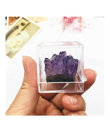 Natural Amethyst Specimen Crystal Stone and Crystal Quartz Crystal Cluster Box Home Desk Decor for dingchi 1sets