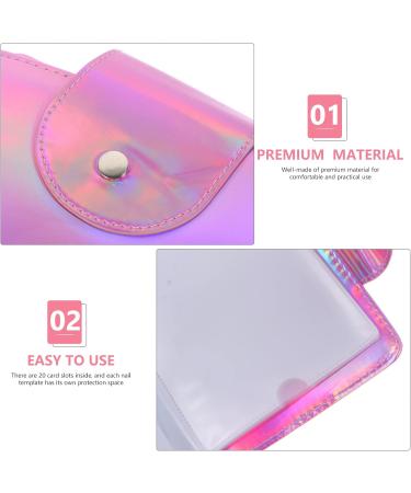 Minkissy Nail Art Stamping Holder | Rectangle Nail Stamping Plate Bag with 20 Slots - 17x14cm Pink - Perfect for Nail Art Enthusiasts - Buy Online on GoSupps.com