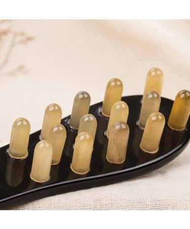 Buy Healvian 3-in-1 Wooden Hairbrush & Massage Combs for Women | Natural Horn Scalp Massager & Curling Tool - Buy Online on GoSupps.com