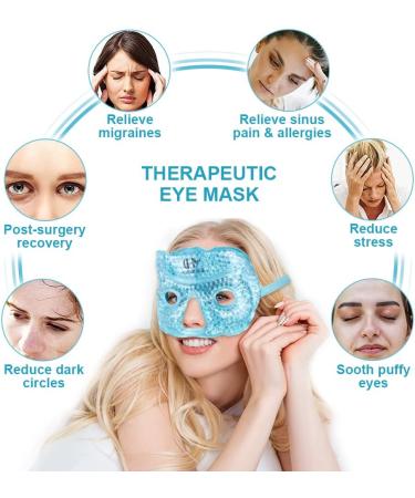 CONBELLA Ice Face Mask for Hot/Cold Therapy - Gel Bead Mask for Puffy Eyes, Headaches & Stress Relief - Soft Plush Backing - Eye Holes - 6 Blue Pack - Buy Online on GoSupps.com
