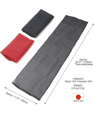 Japanese Made Extra Rough Exfoliating Washcloth Set - Back Scrubber for Dead Skin Cell Removal - Loofah for Women and Men - Special Texture for Fluffy Foam Lather - 2pcs Set (Red Gray) - Buy Online on GoSupps.com