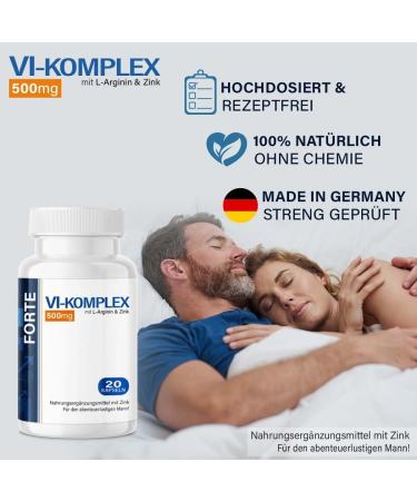 VI Complex Forte: Premium Pleasure Pills for Men | High Dose L-Arginine & Maca | Instant Effect - Buy Online on GoSupps.com