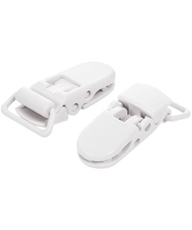LOLAY 10Pcs Baby Kids T-Shape Plastic Pacifier Clips Soother Dummy Style Holder White