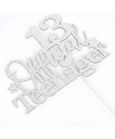 Tenhaisi Gilttery Sliver 13 Ofiicial Teenager Cake Topper Happy 13 Teenager Birthday Cake Topper Cheers to 13 Years Decoration - Buy Online on GoSupps.com