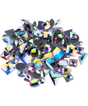 dijiusidy 50 Pieces Glass Crystal Set Eye-catching Personalized Nail Art Rhinestones DIY Handcraft Manicure Accessories for Card Making Crystal White AB - Buy Online on GoSupps.com