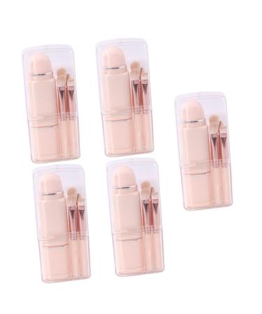 FRCOLOR 5 Sets 8 in 1 Makeup Brush Make up for Face Foundation Brush Dual Ended Blush Brush Eye Shadow Lipstick Kit Makeup Tool 4 in 1 Travel Plastic Cosmetic Brush
