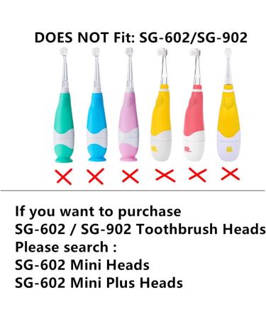 Seago SG977 SGEK6 Kids Electric Toothbrush Replacement Heads - 4 Soft Bristles Big Brush Heads - Buy Online on GoSupps.com