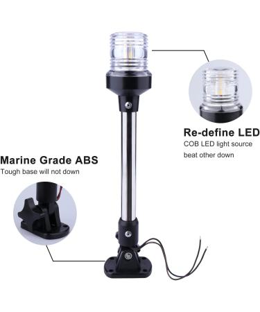 Marinexplore 12'' White LED Boat Stern Light - 3NM Anchor Light for Pontoon & Fishing Boats - 12-24V All Round Bimini Top Light - Buy Online on GoSupps.com