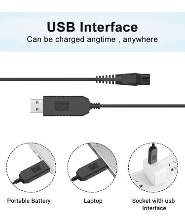 15V Philips Shaver Charger HQ8505 Cable for Norelco Series 3000-9000 + One Blade - USB Charging Cord - Buy Online on GoSupps.com