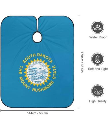 South Dakota State Flag Barber Cape | Professional Salon Hair Cutting Apron with Snap Closure - Shop Internationally - Buy Online on GoSupps.com