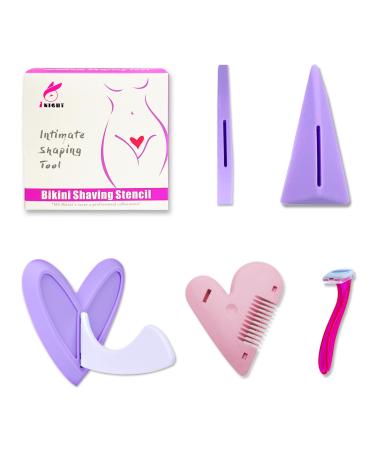 Bikini Razor Template, Pubic Hair Razor Template, Pubic Hair Razor, Privates Razor Tool Heart Right Triangle, Ladies Bikini Razor, Ladies Privates Razor, Beard Razor (Purple) 6