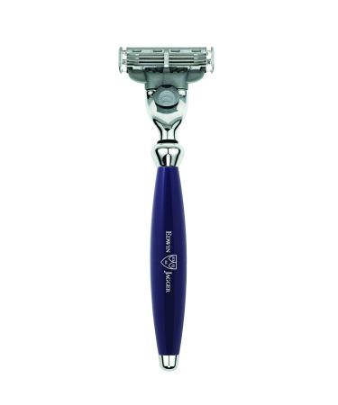 Buy Edwin Jagger Bulbous Blue Handle Razor - Compatible with Gillette Mach 3 Cartridges | International Shipping Available - Buy Online on GoSupps.com