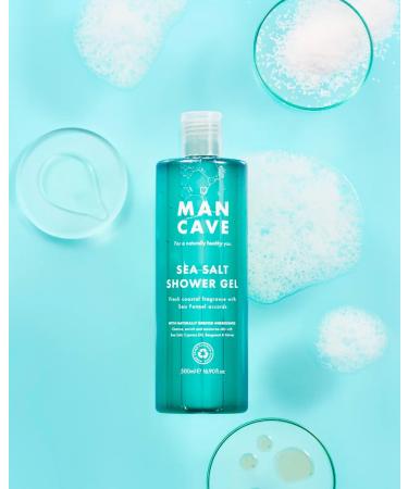 ManCave Sea Salt Shower Gel for Men - 500ml, Coastal Aroma, Natural Formula, Vegan, Sulphate & Paraben Free - Buy Online on GoSupps.com