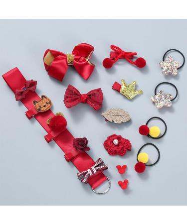 JLTN 18-Piece Children Hair Bow Clips Set - Adorable Hair Pins for Little Girls - Assorted Colors