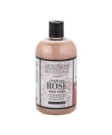 Archipelago Botanicals Charcoal Rose Body Wash | Hydrating Daily Cleanser | Free from Parabens and Sulfates (17fl oz) - Buy Online on GoSupps.com