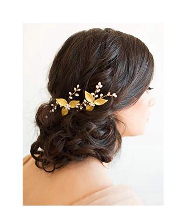 Flayem Bridal Wedding Hairpins Gold Pearls Flower Headpiece Bridal Hair Accessories Jewelry for Bridesmaids and Girls (3 Pieces) - Buy Online on GoSupps.com