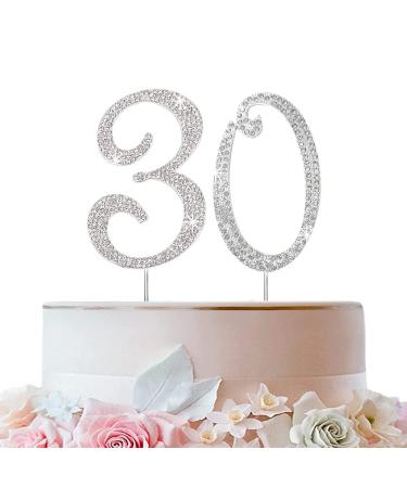 Cake decoration silver rhinestones Happy Birthday cake topper for birthday decoration (30)