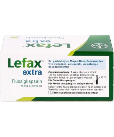 Lefax Extra Liquid Capsules for Flatulence & Gas Relief - 50 Easy-to-Swallow Capsules (1 Pack) - International Shipping Available - Buy Online on GoSupps.com
