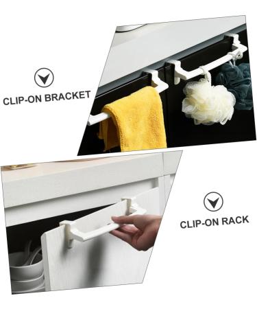 Zerodeko 3pcs Hook up Clothes Rack Over The Door Towel Rack Cabinet Door Towel Rack Clip-on Rack White Abs - Buy Online on GoSupps.com