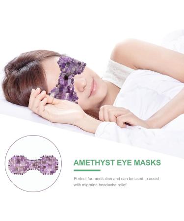 FOMIYES Reusable Jade Eye Mask & Ankle Wrap - Cooling Gel Pad for Sleep Migraine Relief & Travel - Amethyst Silk Blindfold in Purple - Buy Online on GoSupps.com