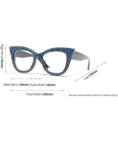 Buy Mincl Cat Eye Reading Glasses with Rhinestones - Anti Blue Light Crystal Black Diamond Frame Eyewear (Leopard 1.5x) - International Shipping Available - Buy Online on GoSupps.com