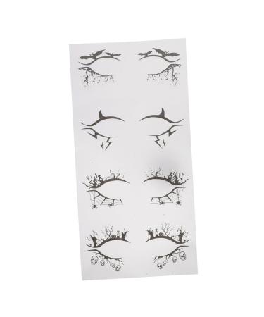 Vaguelly Vaguelly 4 Pairs Halloween Eyeliner Stickers Lightweight Eye Makeup Decorations for Cosplay Masquerade Party