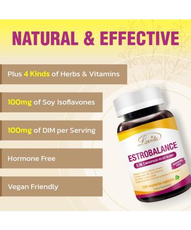 Lovita Menopause Supplements for Women - DIM Complex Soy Isoflavones Red Clover & Vitamin D3 for Hormone Balance - 120 Vegetarian Capsules (Pack of 3 - Buy Online on GoSupps.com