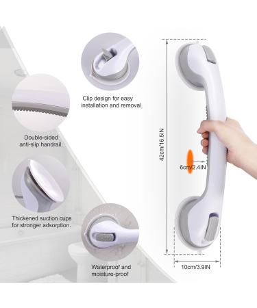 HOMEE Shower Grab Bar 2 Pack Grab Bars for bathtubs and Showers 16 inch Bathroom Shower Grab Bar Removable Safe Suction Shower Handle for Senior Handicap Injury kid and Pregnant Women - Buy Online on GoSupps.com