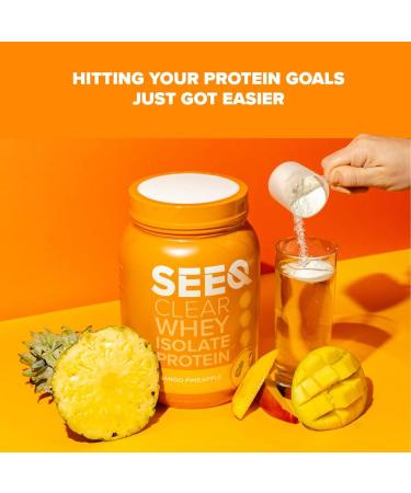 SEEQ Clear Whey Isolate Protein Powder - 22g Protein | Zero Lactose & Sugar - Healthy Juicy Protein for Teens, Men, and Women - 25 Servings (Mango Pineapple) - Buy Online on GoSupps.com