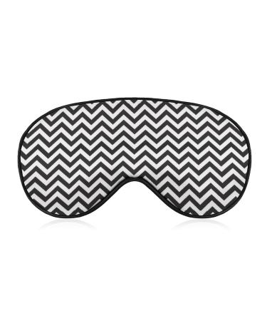 Geometric Zigzag Sleep Mask for Women Adjustable Sleeping Eye Shades Cover with Elastic Strap