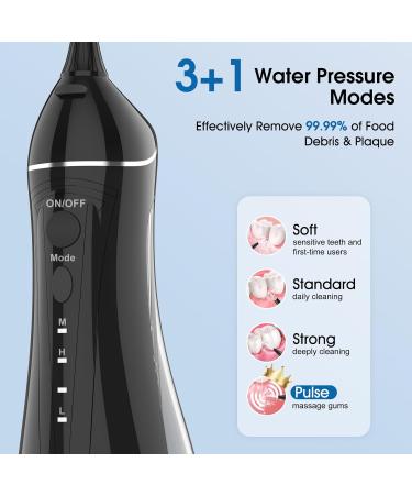 Water Dental Flosser Pick - Cordless Portable Oral Irrigator 300ML Rechargeable IPX7 Waterproof - Perfect for Home & Travel - Buy Online on GoSupps.com