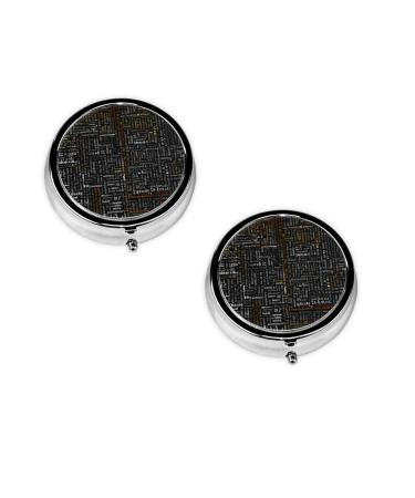 Programmer Programming Code Printed Mini Round Pill Box Pill Box 3 Compartment Medicine Pill Case Pill Organizer Travel Pillbox Portable Pill Box for Pocket Home Office Use