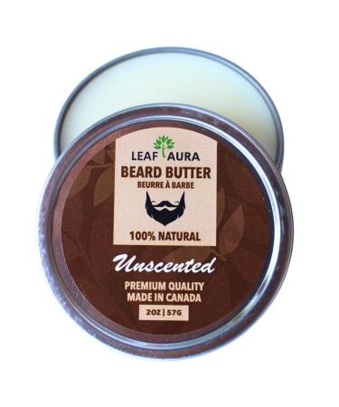 Leaf Aura Beard Butter- 100% Natural & Made In Canada 57G (regular Unscented) Unscented 57 g (Pack of 1)