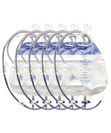 5Pc Urinary Drainage Bag with Anti-Reflux Chamber 1500ml Leg Bag Urinary Bag for Home and Hospitals Health Aids
