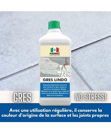 Marbec LINDO 1LT GRES + MELAMINE PAD Detergent for cleaning porcelain stoneware degreases and does not contaminate the surface with greasy surfactants and rinsing agents. - Buy Online on GoSupps.com