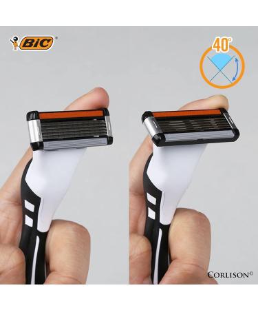 BIC Hybrid 5 Flex Men's Razor with 5 Blades Aloe Vera & Vitamin E - Includes 4 Refills & Precision Trimmer - Buy Online on GoSupps.com