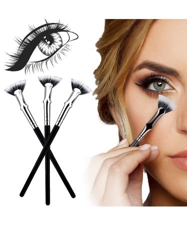 Folding Angle Scalloped Lash Brush 2024 New Mascara Brush Eyelash Comb Separator for Upper Lower Eye Lash Multifunctional Angled Fan Shaped Eyelash Brush Lash Wand Brush Makeup Tool (3pcs)