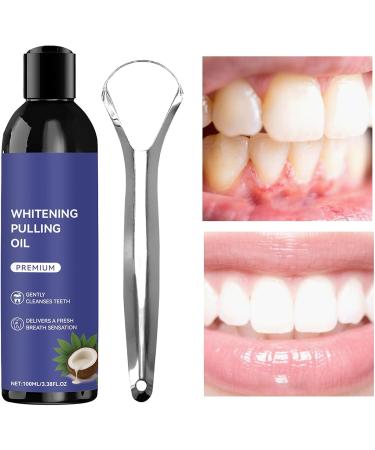 Oil Pulling Mouthwash 100ml with Tongue Scraper - Daily Use at Home and While Traveling | Home Travel Morning Evening Sleep - Buy Online on GoSupps.com