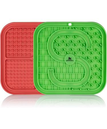 Knuffelwuff Double Pack Lick Mat with Suction Cup | BPA-Free Silicone Dog Slow Feeder - Anti-Slip Dishwasher Safe Easy to Clean - Buy Online on GoSupps.com