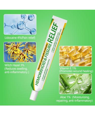 Hemorrhoid & Fissure Relief Cream Ointment with Hemorrhoid Treatment Maximum Strength Fast-Acting Formula for Pain Itching Swelling 2 Count(1 pack) - Buy Online on GoSupps.com